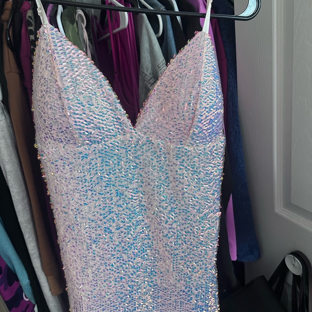 Light pink sparkly birthday dress short